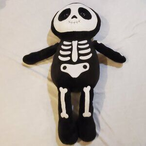 Halloween Skeleton Plushie Throw Pillow - Animal Adventure - Black